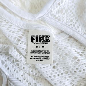 VS PINK lacy split-back crop top